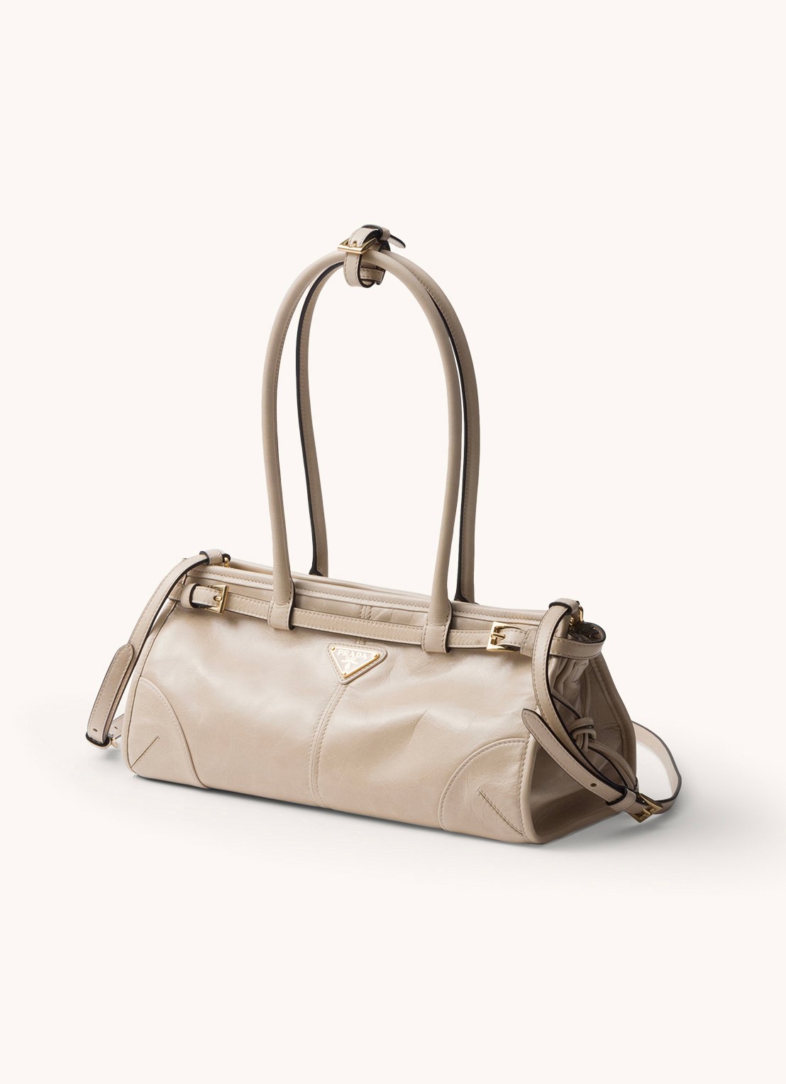 Prada Bonnie Medium schoudertas van kalfsleer - achterkant beige