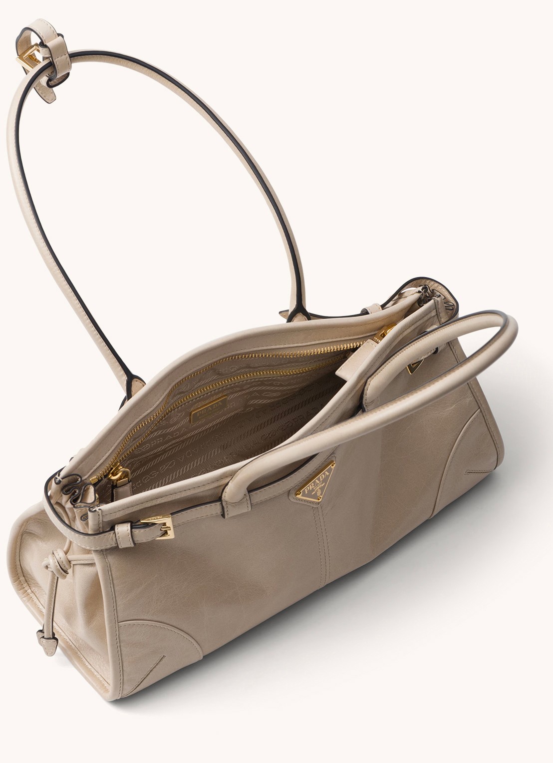 Prada Bonnie Medium schoudertas van kalfsleer - detail 3 beige