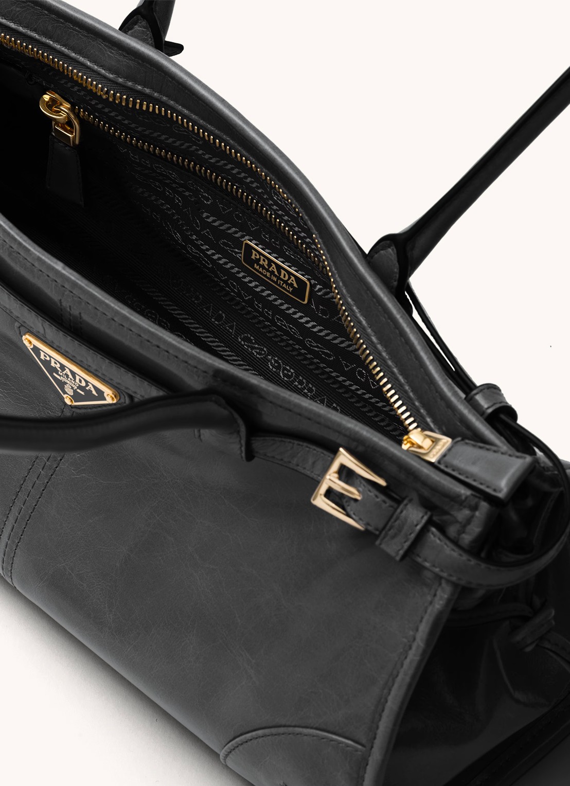 Prada Bonnie Medium schoudertas van kalfsleer - detail 3 zwart