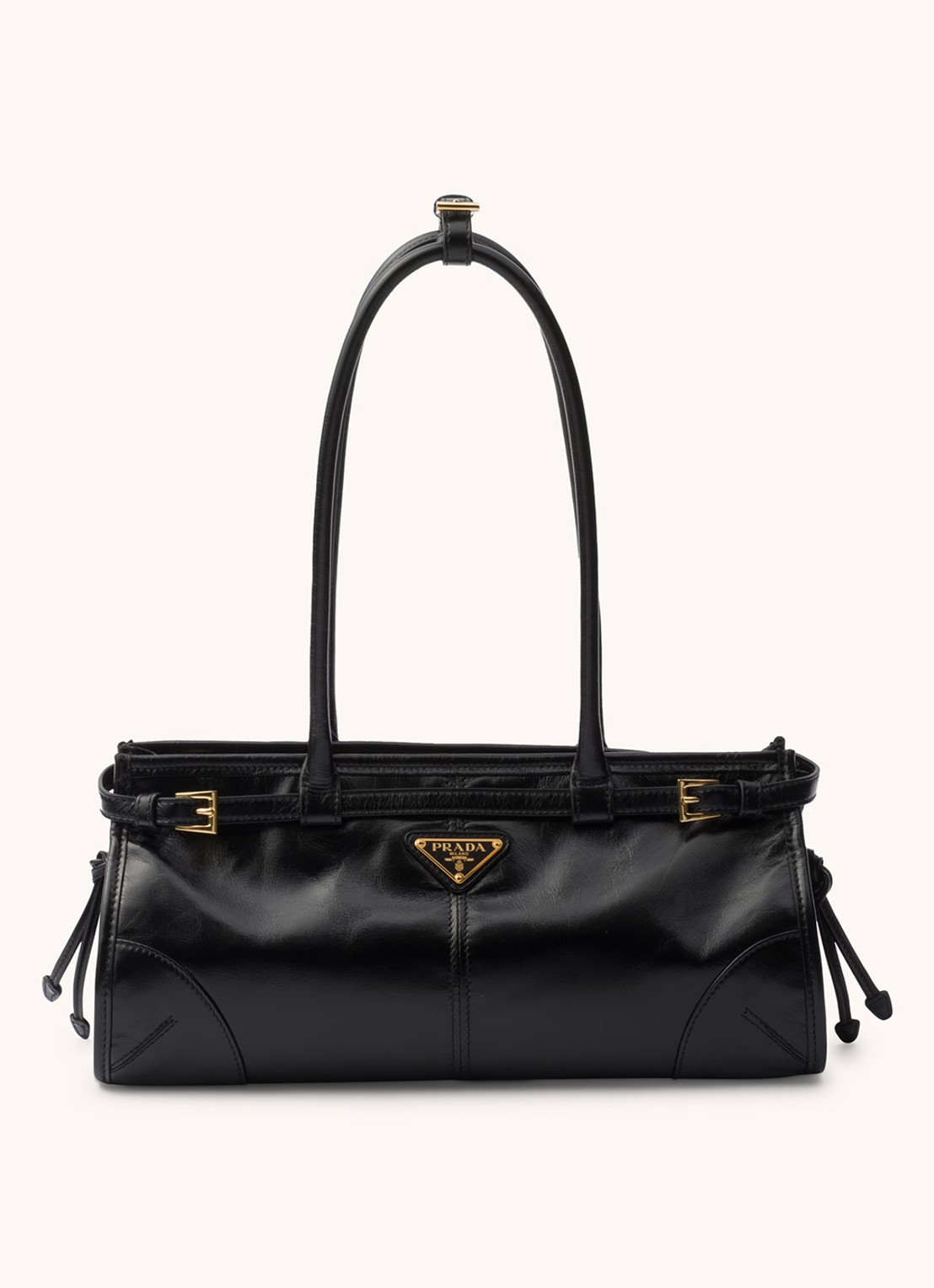 Prada Bonnie Medium schoudertas van kalfsleer - voorkant 8 zwart