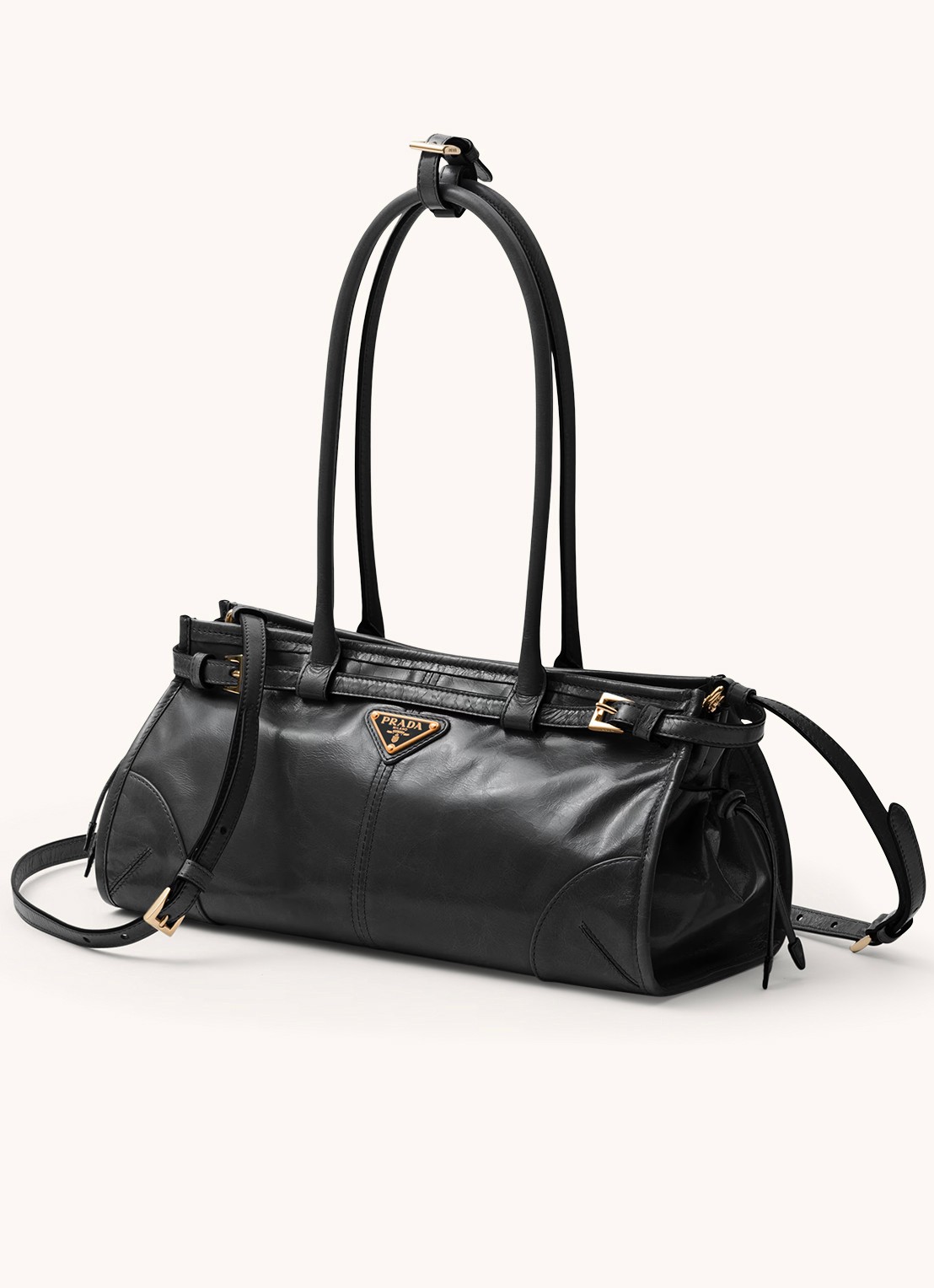 Prada Bonnie Medium schoudertas van kalfsleer - voorkant 9 zwart
