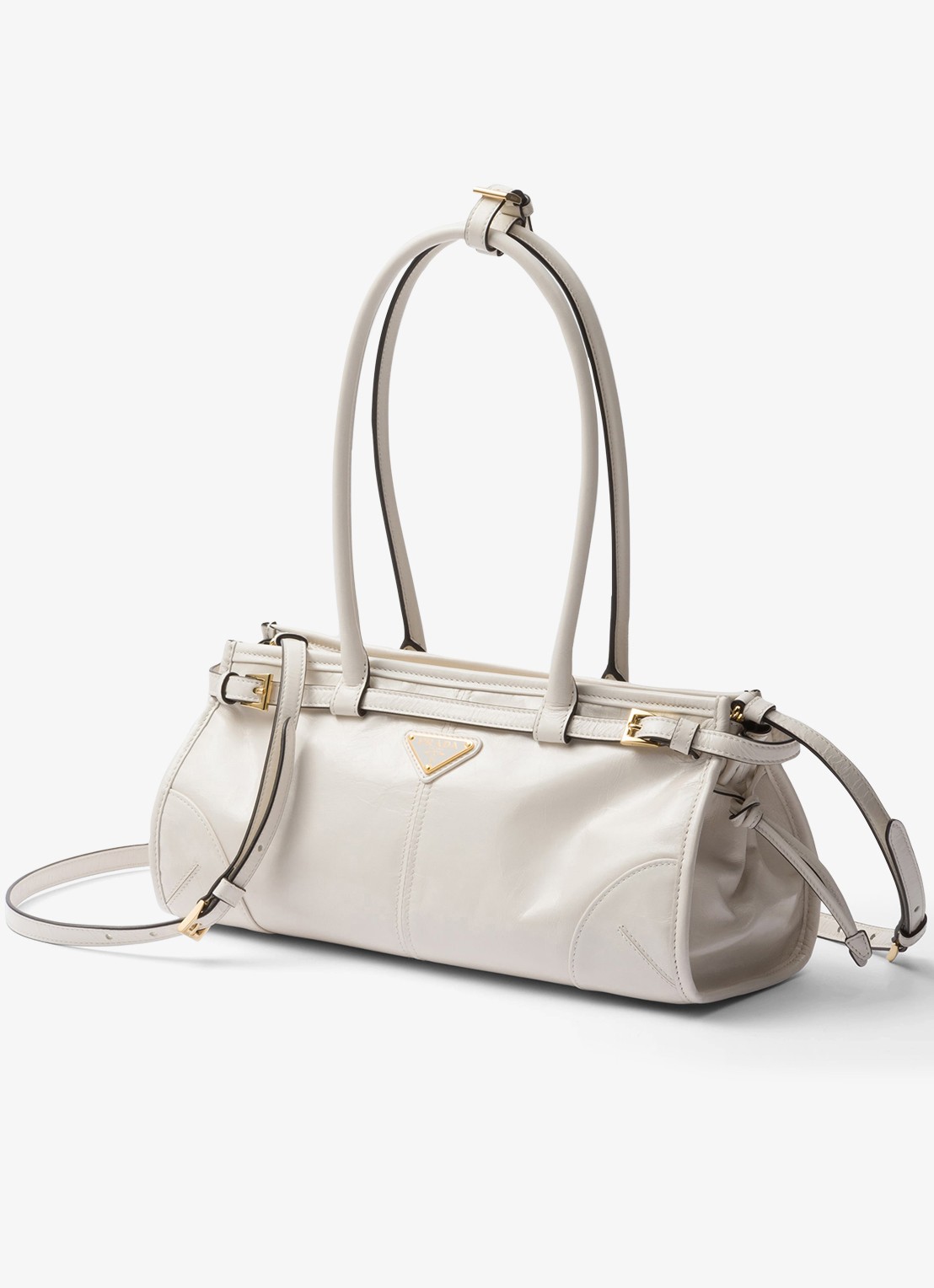 Prada Bonnie Medium schoudertas van kalfsleer - detail 4 wit