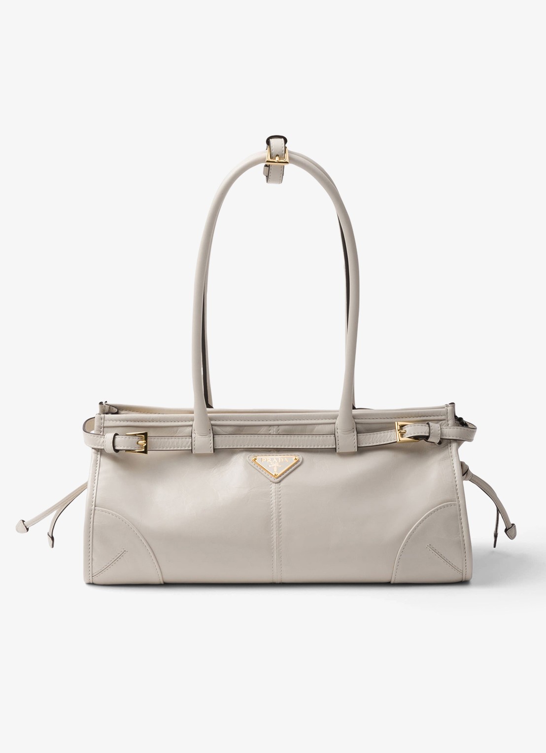 Prada Bonnie Medium schoudertas van kalfsleer - voorkant wit