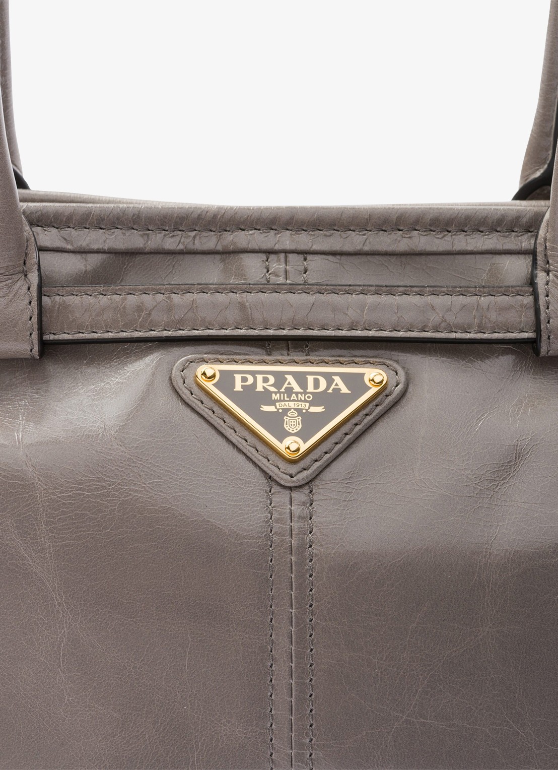 Prada Bonnie Medium schoudertas van kalfsleer - detail grijs