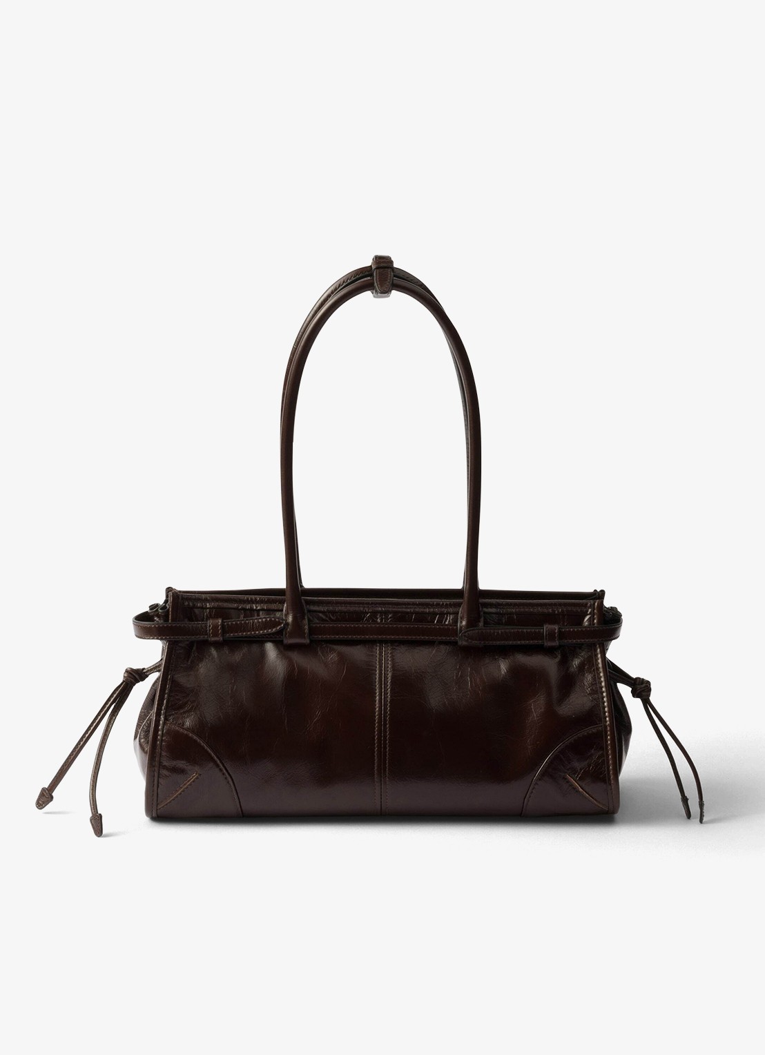 Prada Bonnie Medium schoudertas van kalfsleer - achterkant 5 donkerbruin