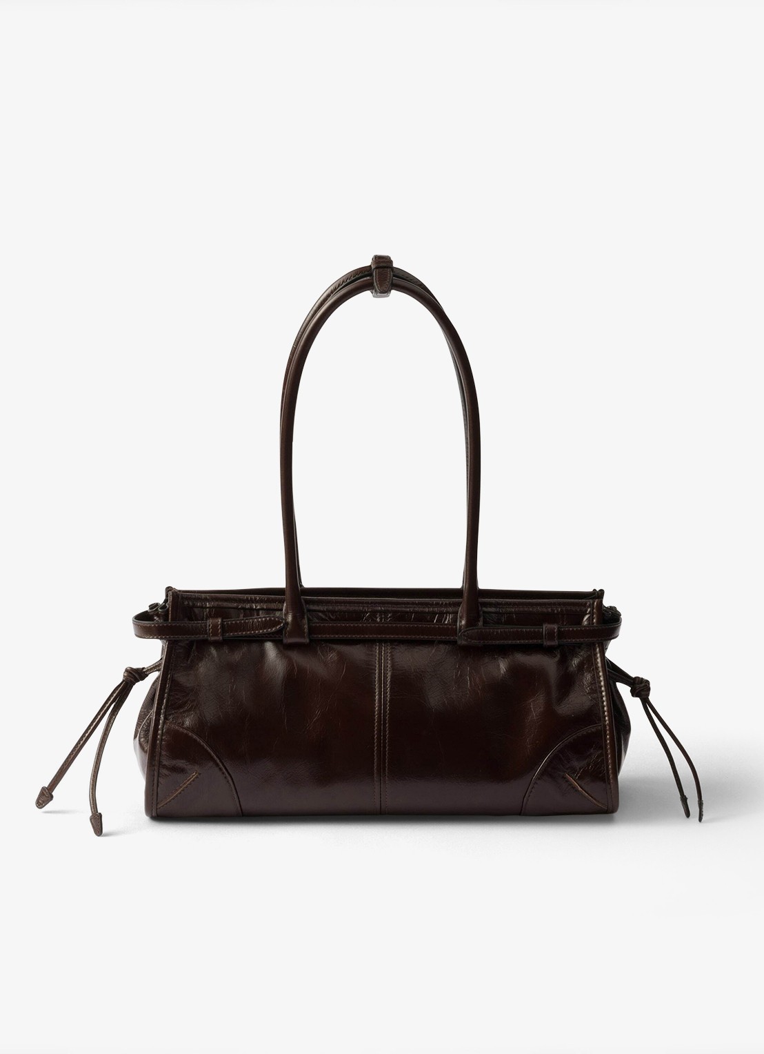 Prada Bonnie Medium schoudertas van kalfsleer - achterkant 11 donkerbruin