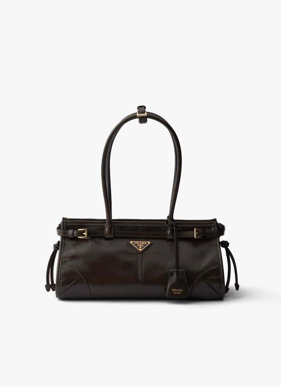 Prada Bonnie Medium schoudertas van kalfsleer - voorkant groen