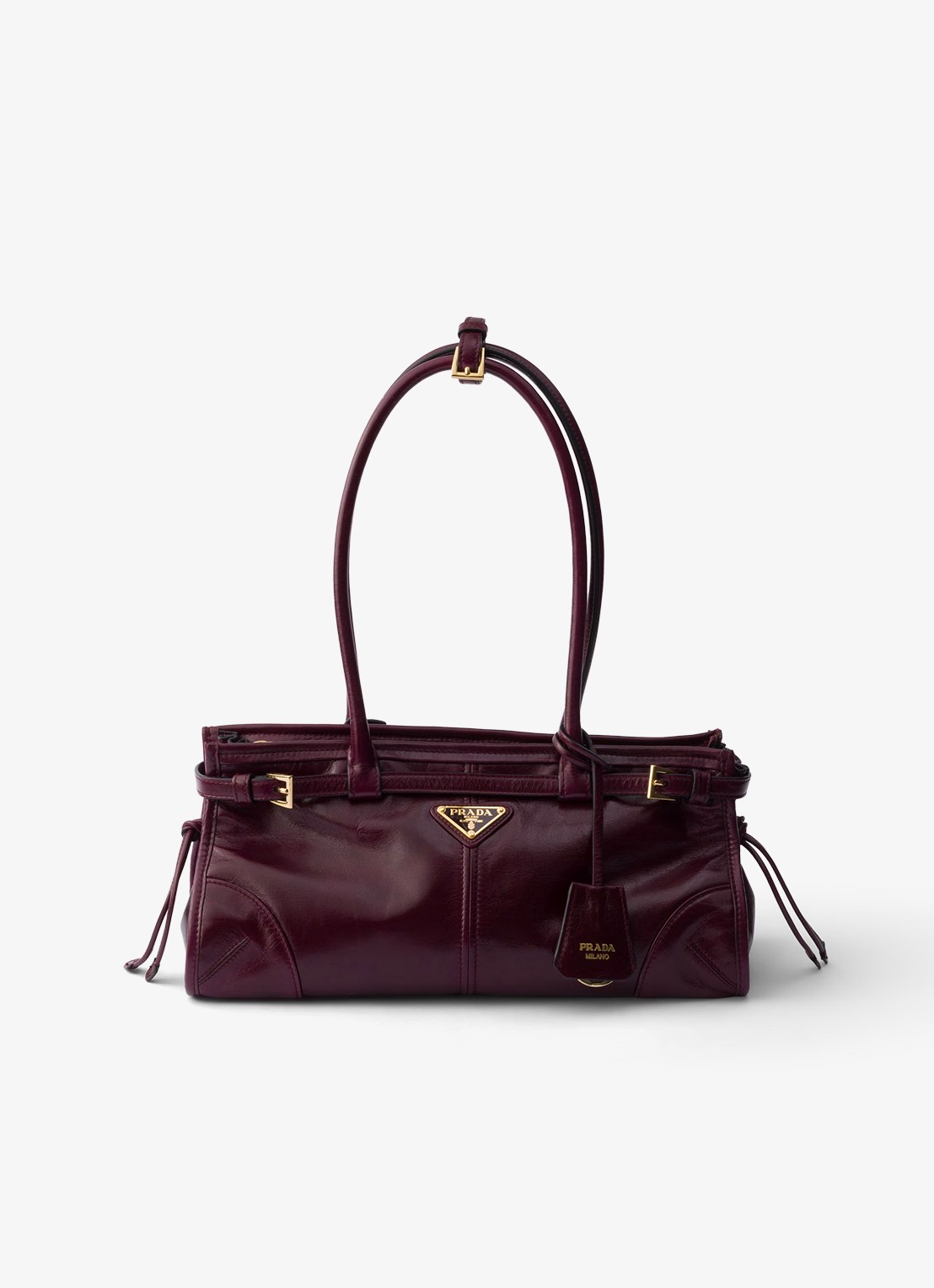 Prada Bonnie Medium schoudertas van kalfsleer - voorkant 6 donkerrood