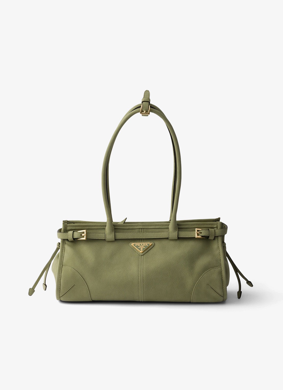 Prada Bonnie Medium schoudertas van nubuck - voorkant 5 groen