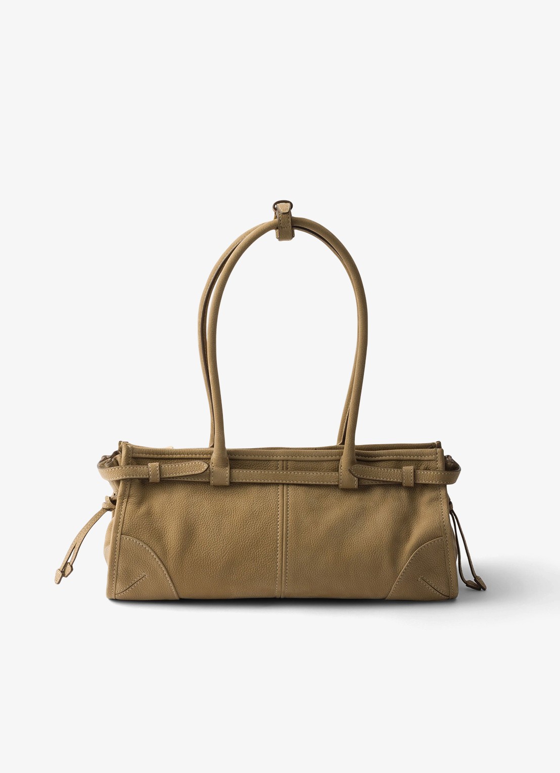 Prada Bonnie Medium schoudertas van nubuck - achterkant 5 khaki