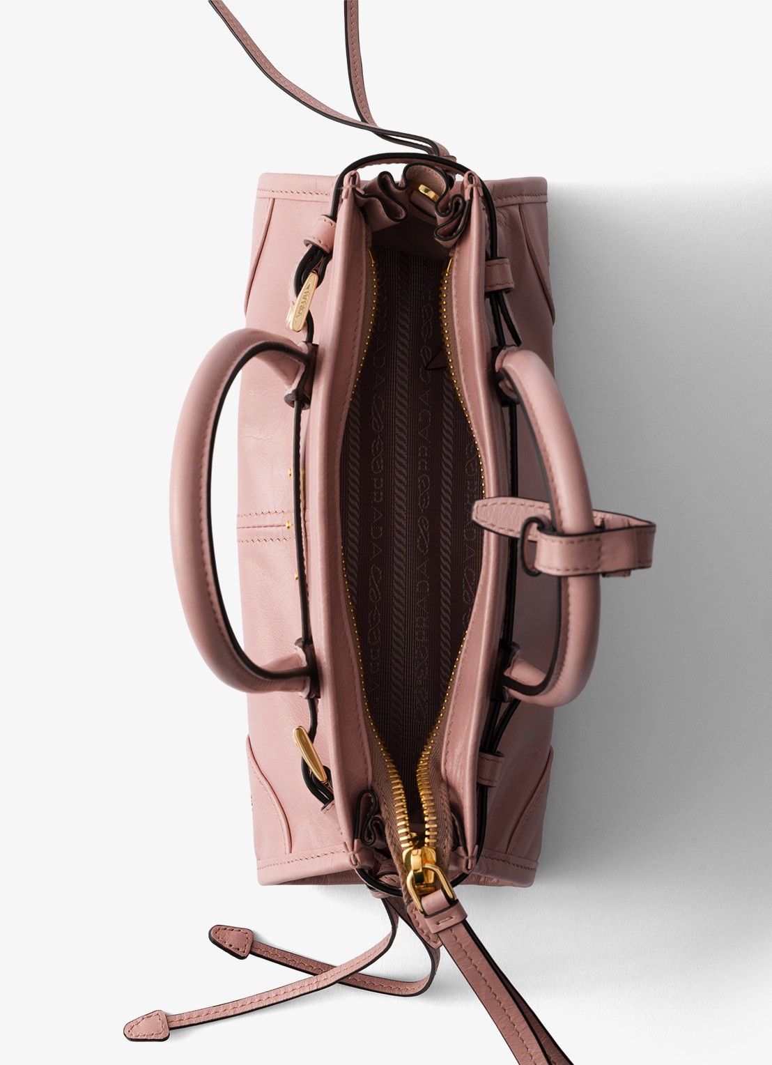 Prada Bonnie Mini handtas van kalfsleer - detail 5 oudroze