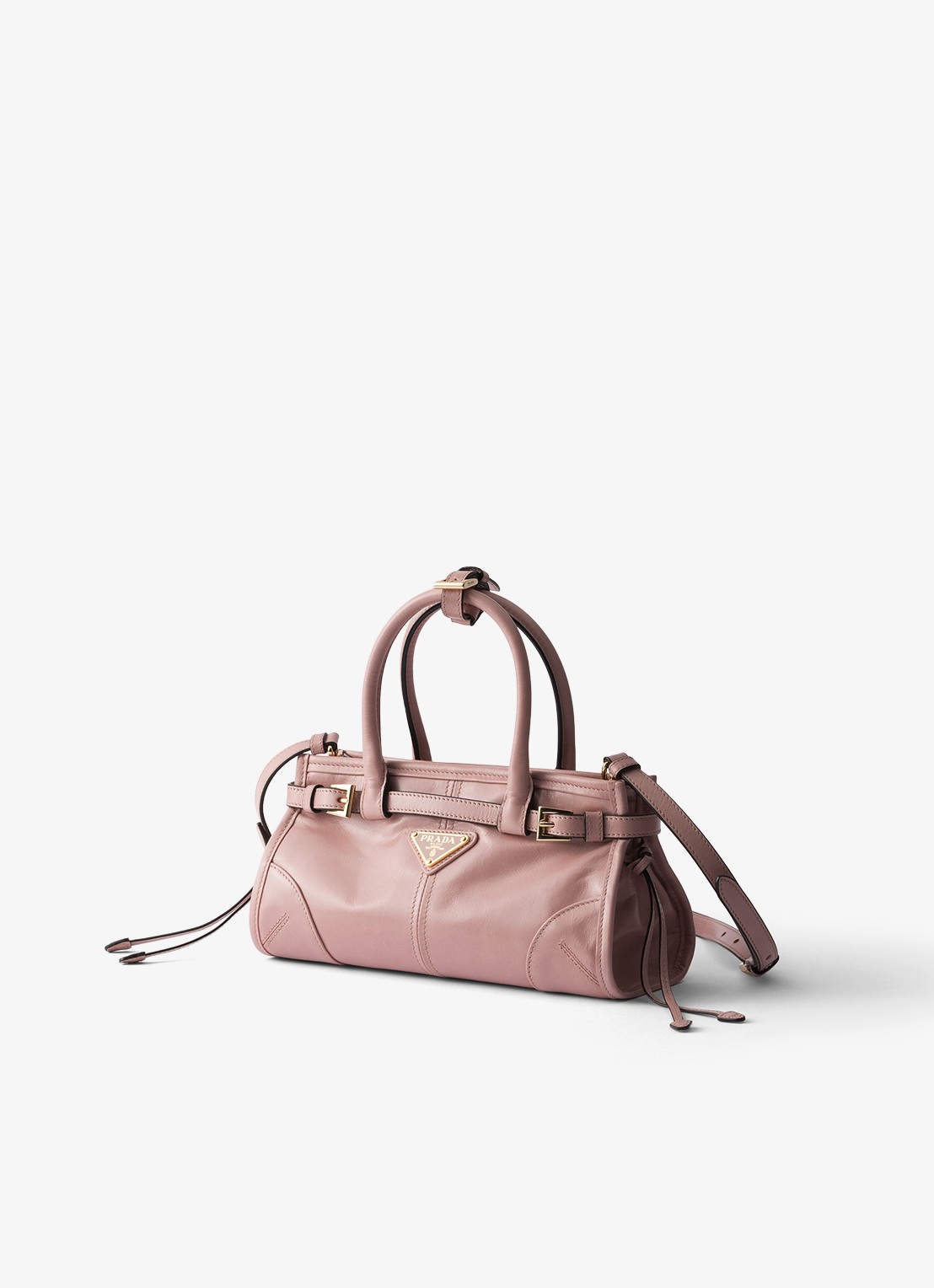 Prada Bonnie Mini handtas van kalfsleer - voorkant 2 oudroze