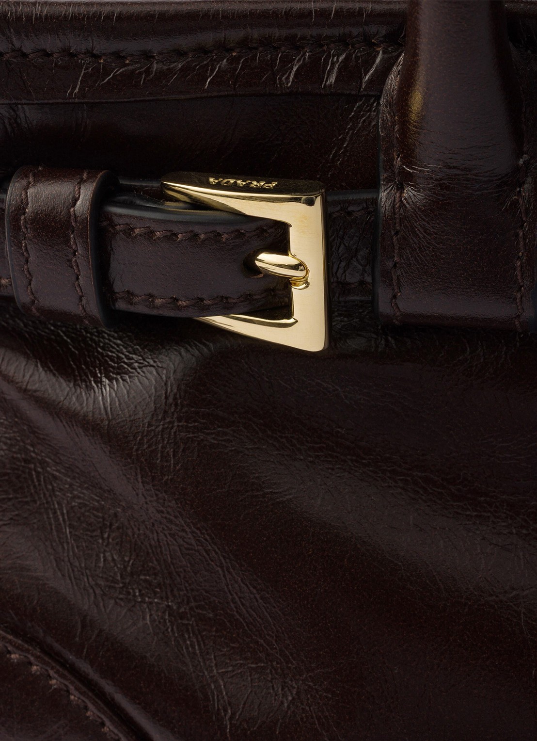 Prada Bonnie Mini handtas van kalfsleer - detail 4 donkerbruin