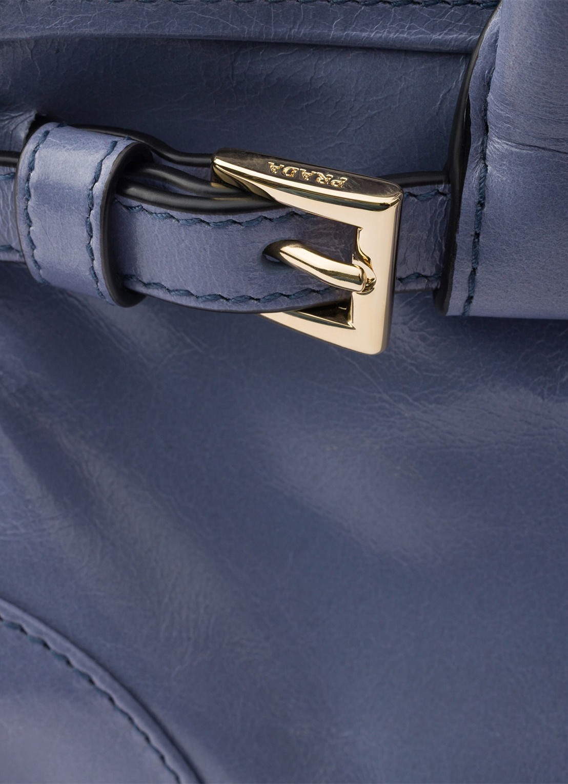 Prada Bonnie Mini handtas van kalfsleer - detail 3 staalblauw