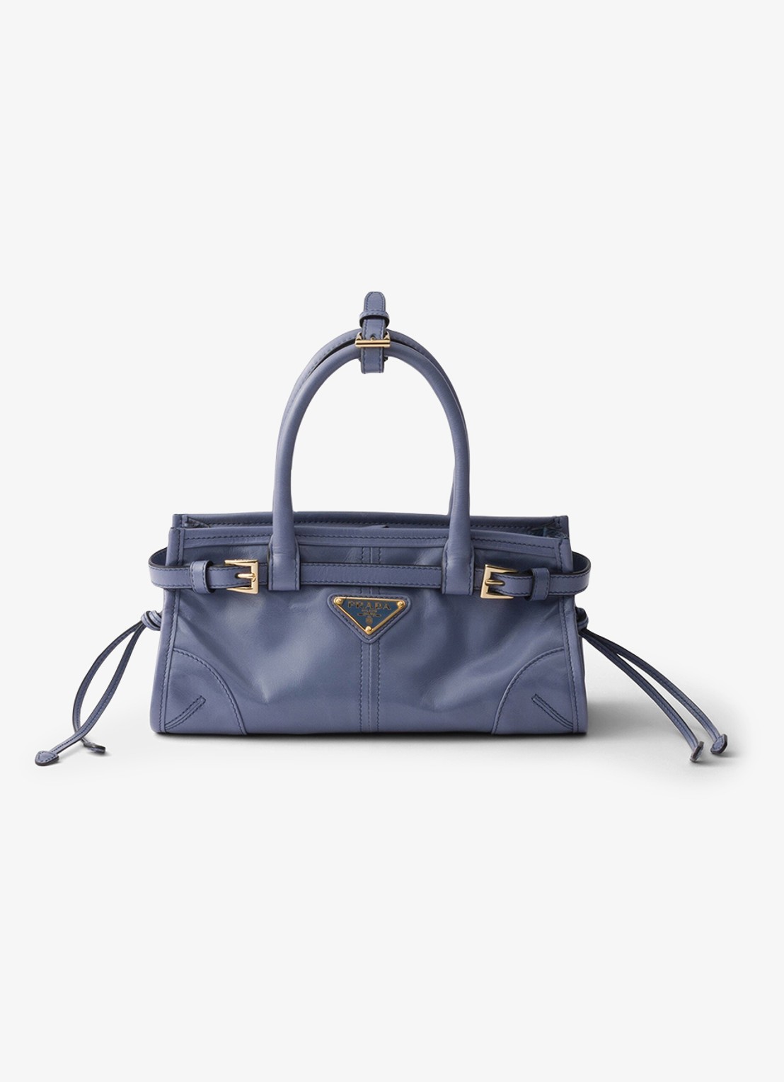 Prada Bonnie Mini handtas van kalfsleer - voorkant 4 staalblauw