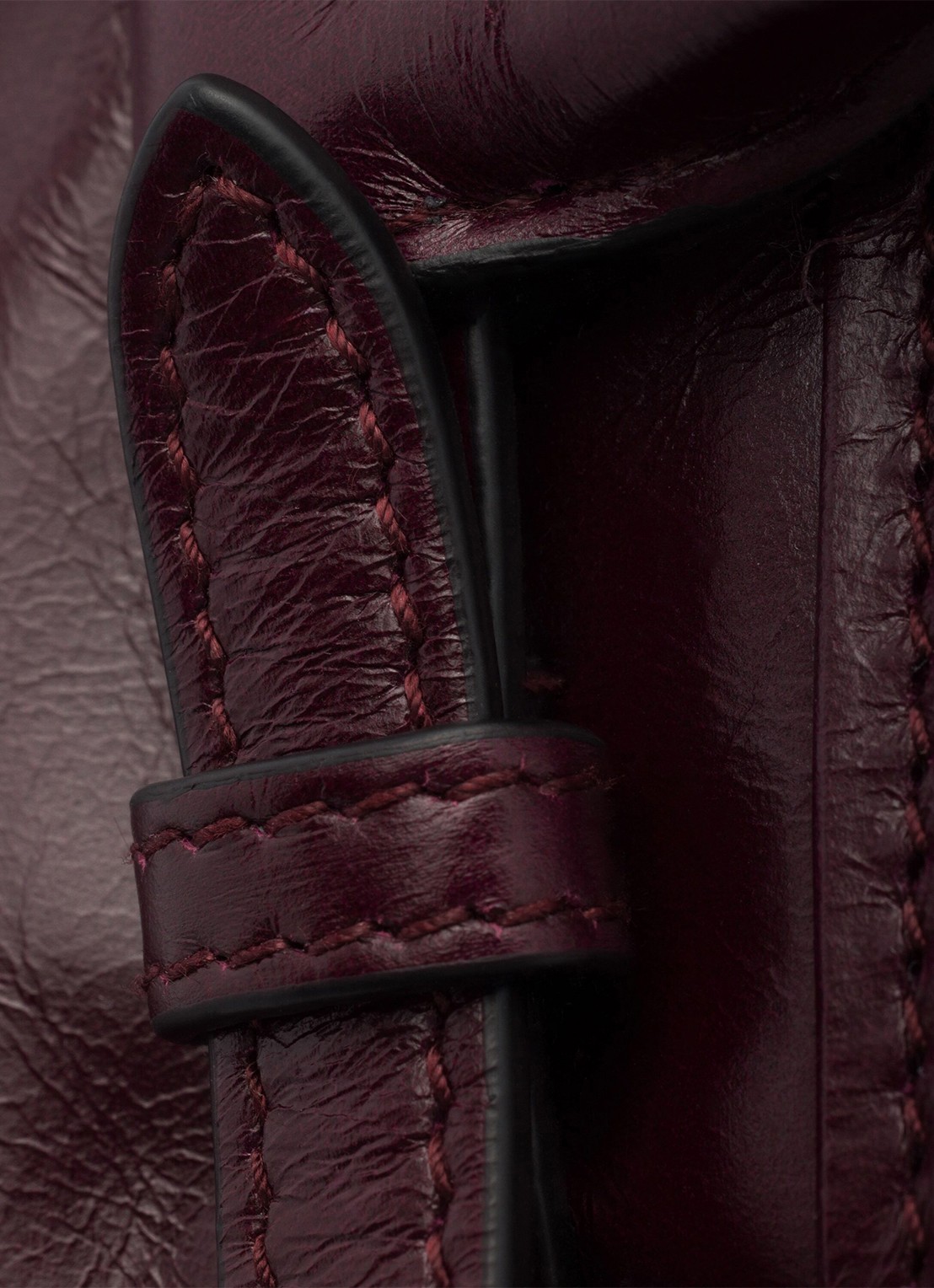 Prada Bonnie Mini handtas van kalfsleer - detail 3 bordeauxrood