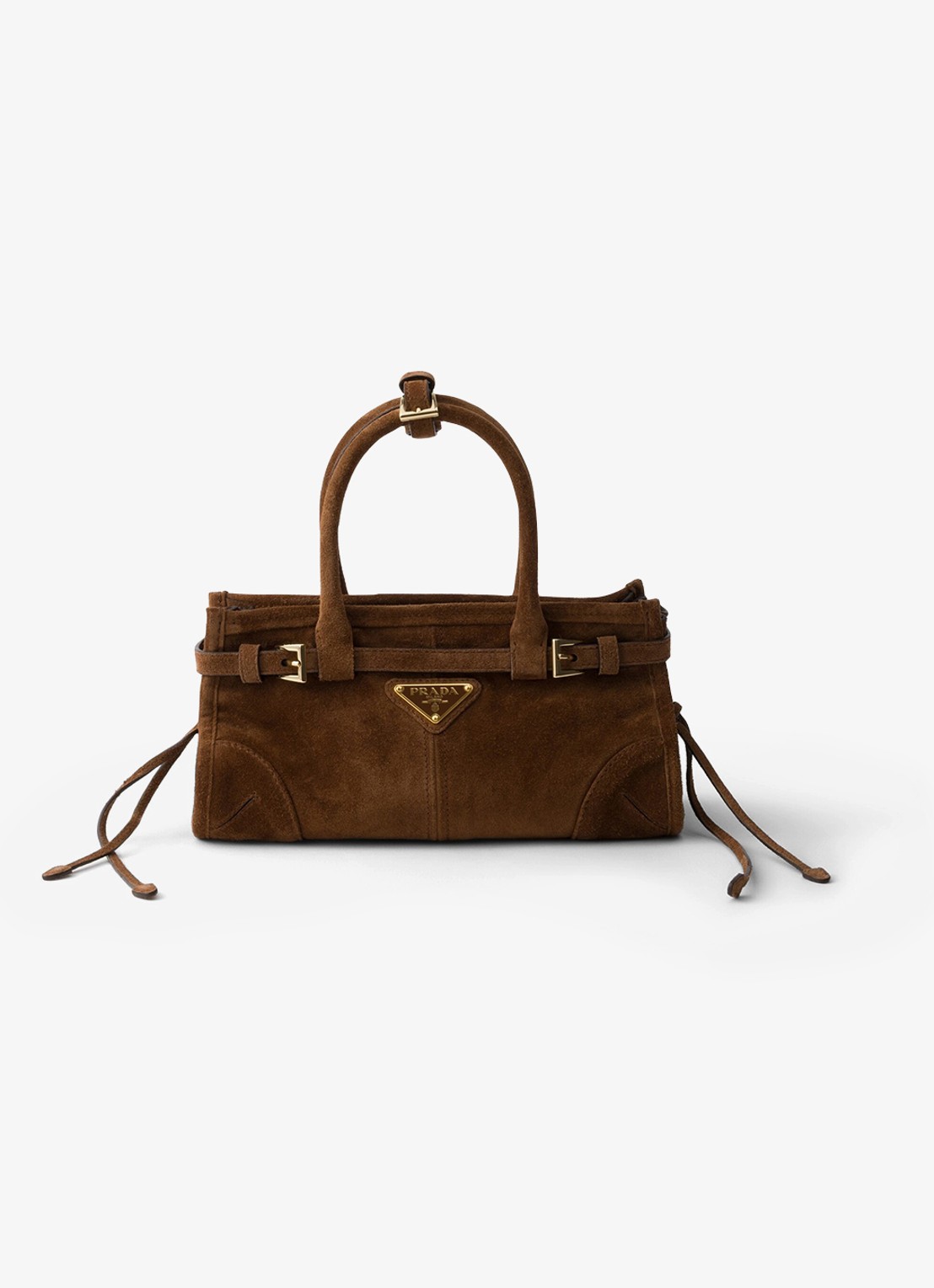 Prada Bonnie Mini handtas van kalfssuède - voorkant 5 bruin
