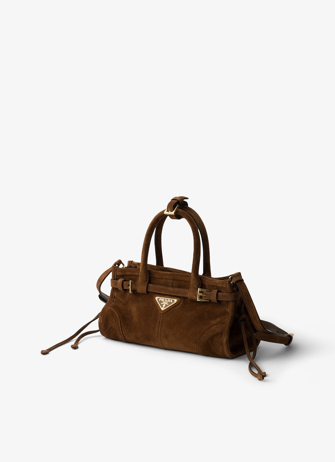 Prada Bonnie Mini handtas van kalfssuède - voorkant 6 bruin