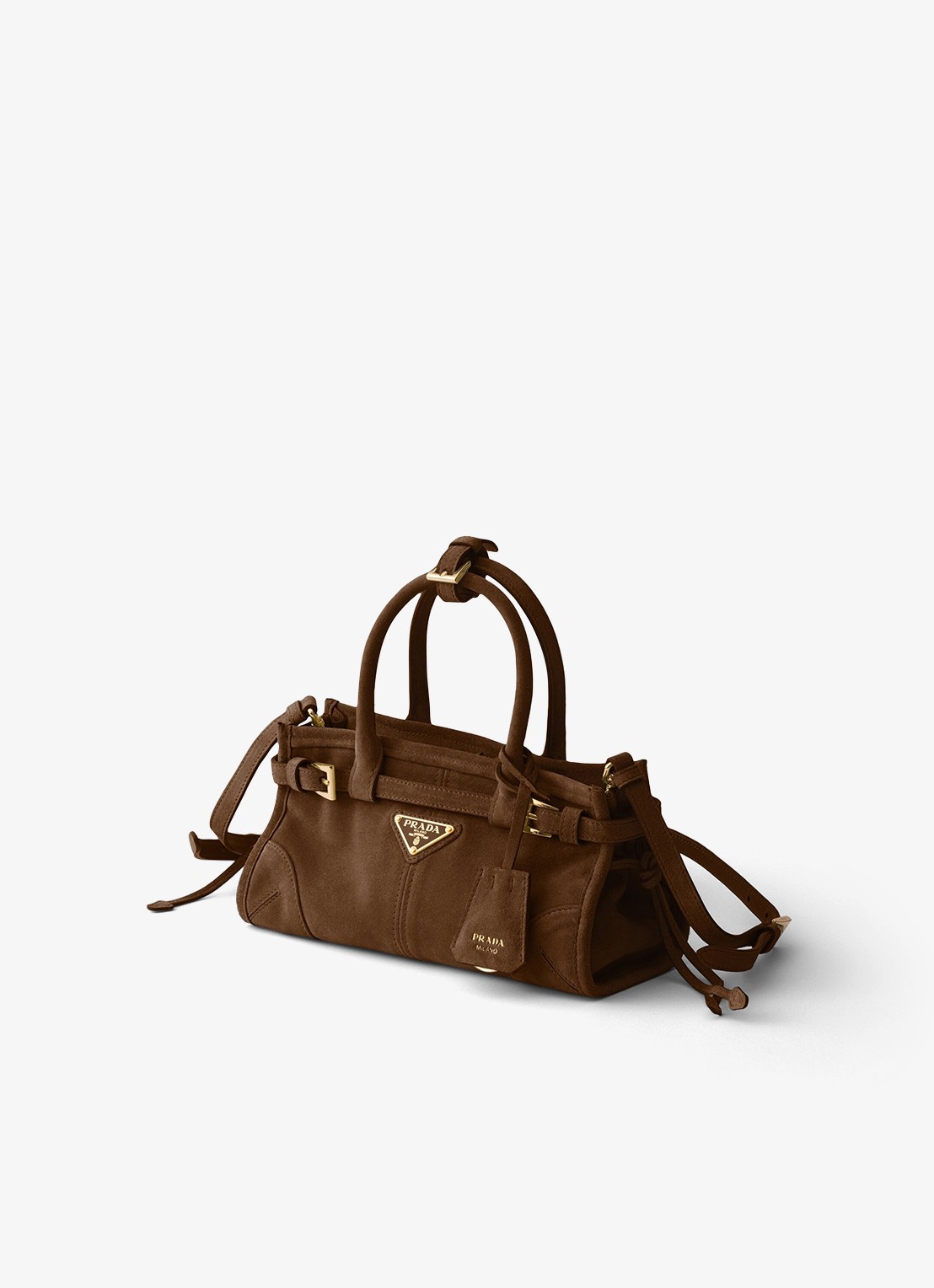 Prada Bonnie Mini handtas van kalfssuède - voorkant 5 naturel