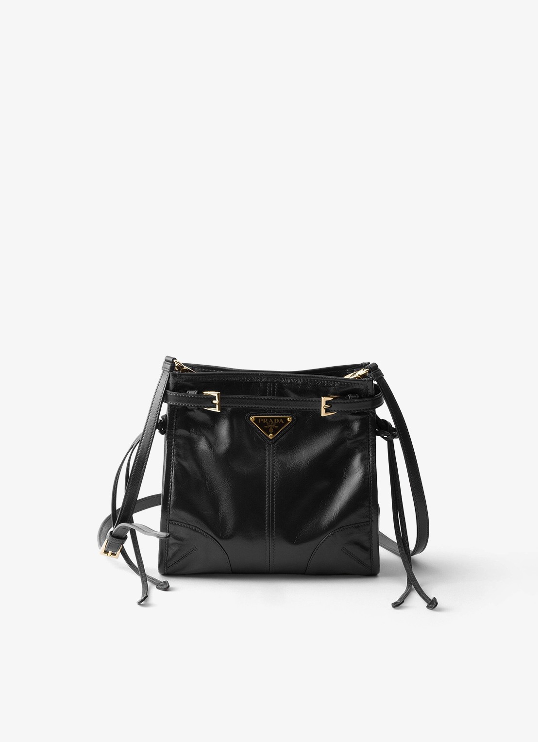 Prada Bonnie Mini schoudertas van kalfsleer - voorkant 5 zwart
