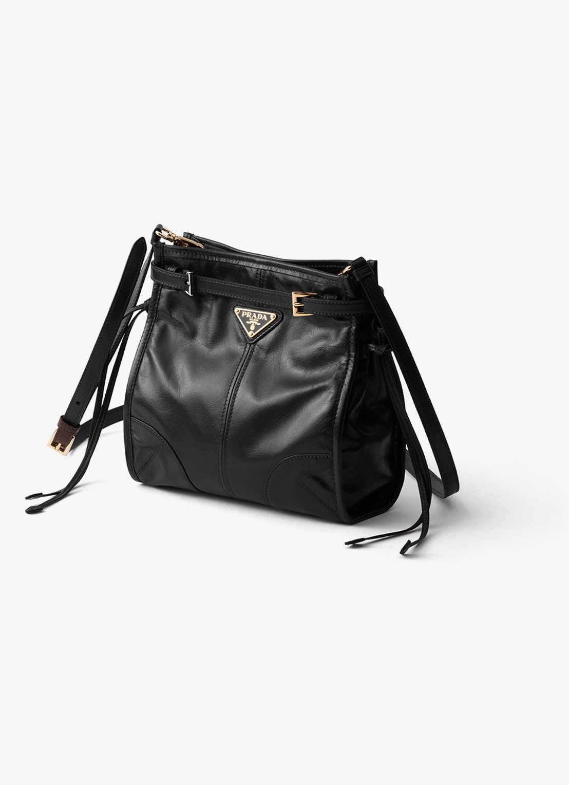 Prada Bonnie Mini schoudertas van kalfsleer - voorkant 6 zwart