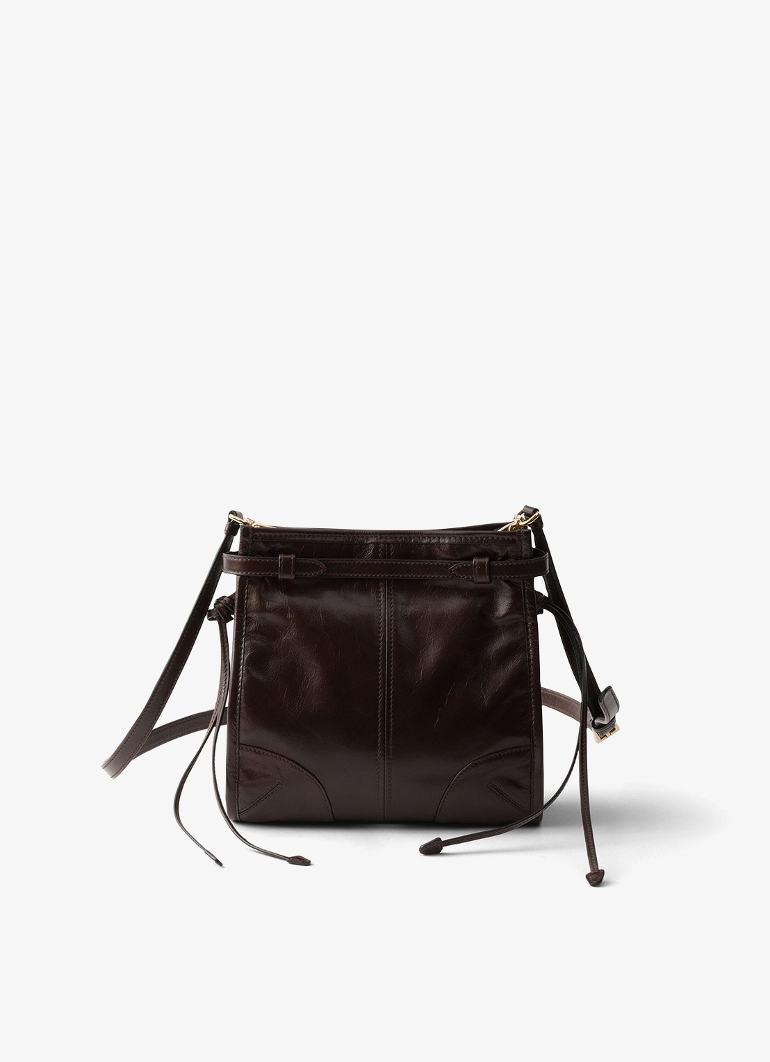 Prada Bonnie Mini schoudertas van kalfsleer - achterkant 3 donkerbruin