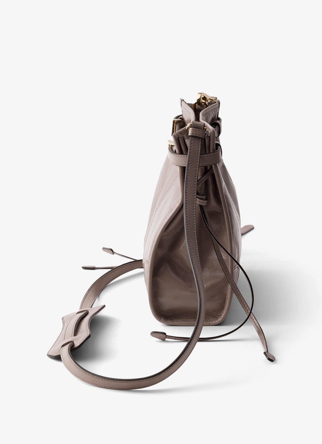 Prada Bonnie Mini schoudertas van kalfsleer - detail taupe