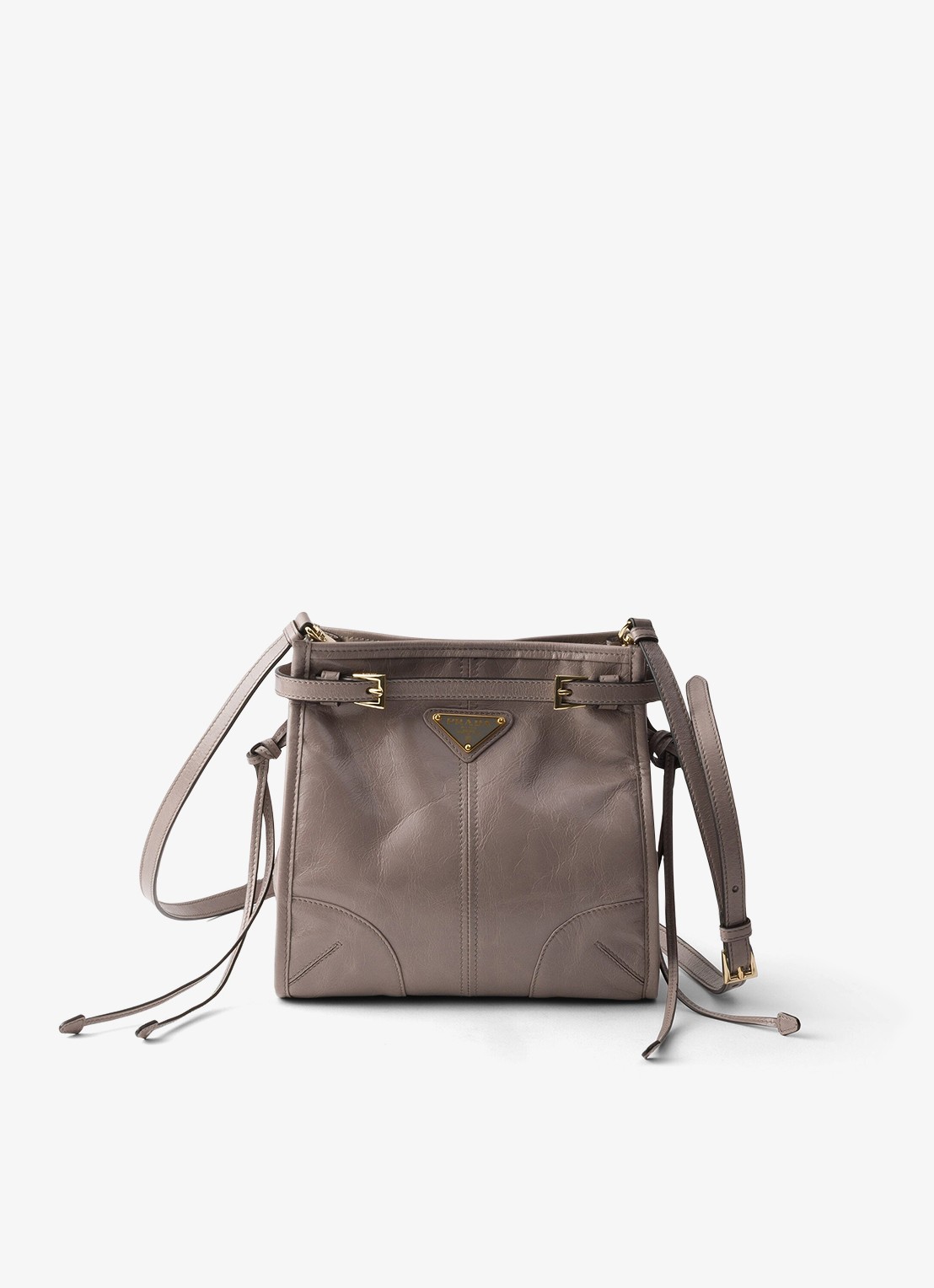 Prada Bonnie Mini schoudertas van kalfsleer - voorkant 4 taupe