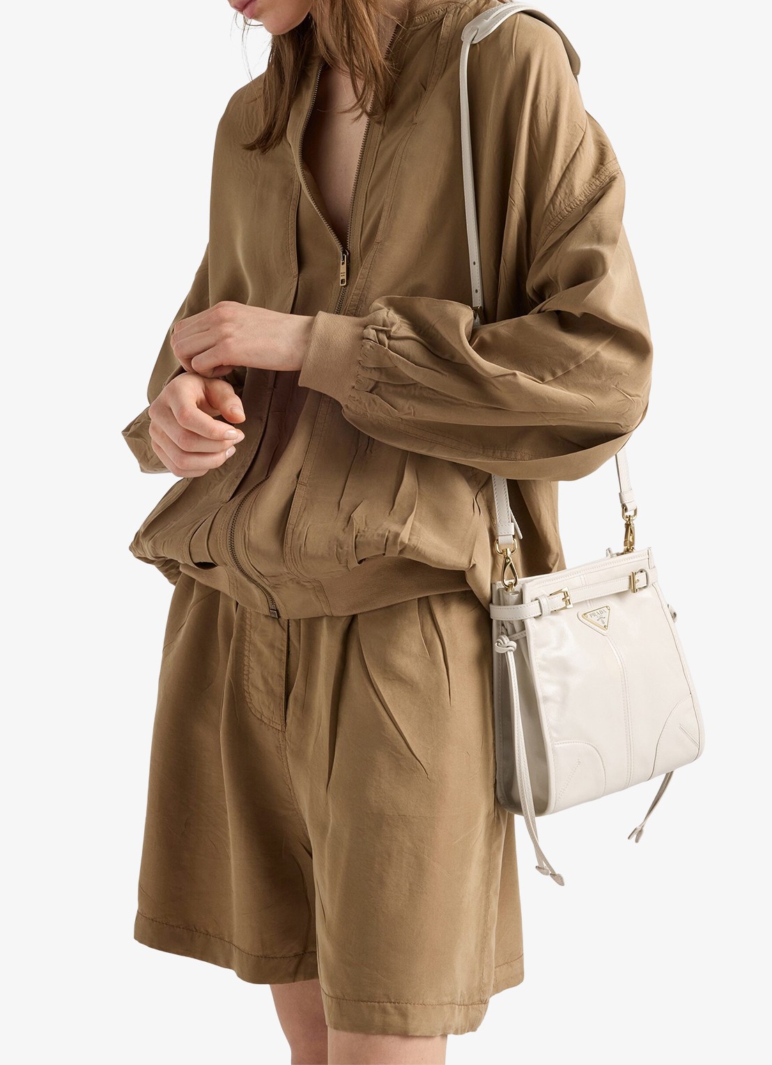 Prada Bonnie Mini schoudertas van kalfsleer - voorkant 2 wit