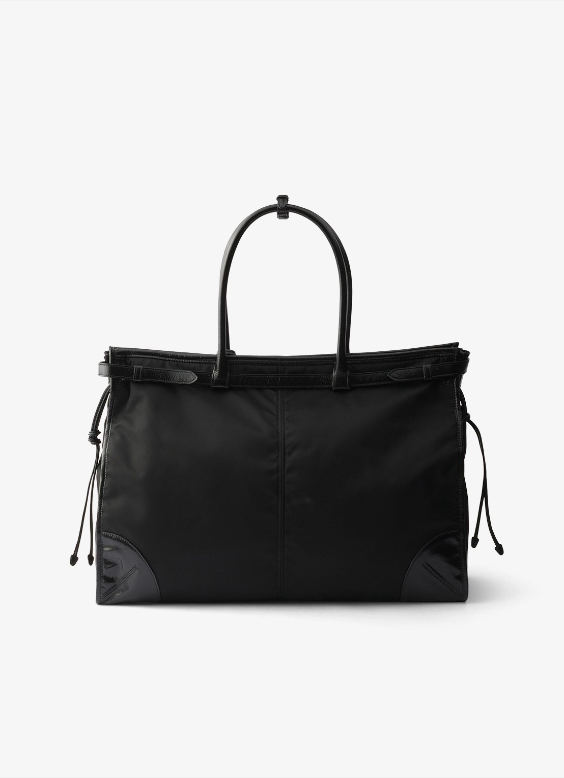 Prada Bonnie Re-Nylon schoudertas met leren details - achterkant 7 zwart
