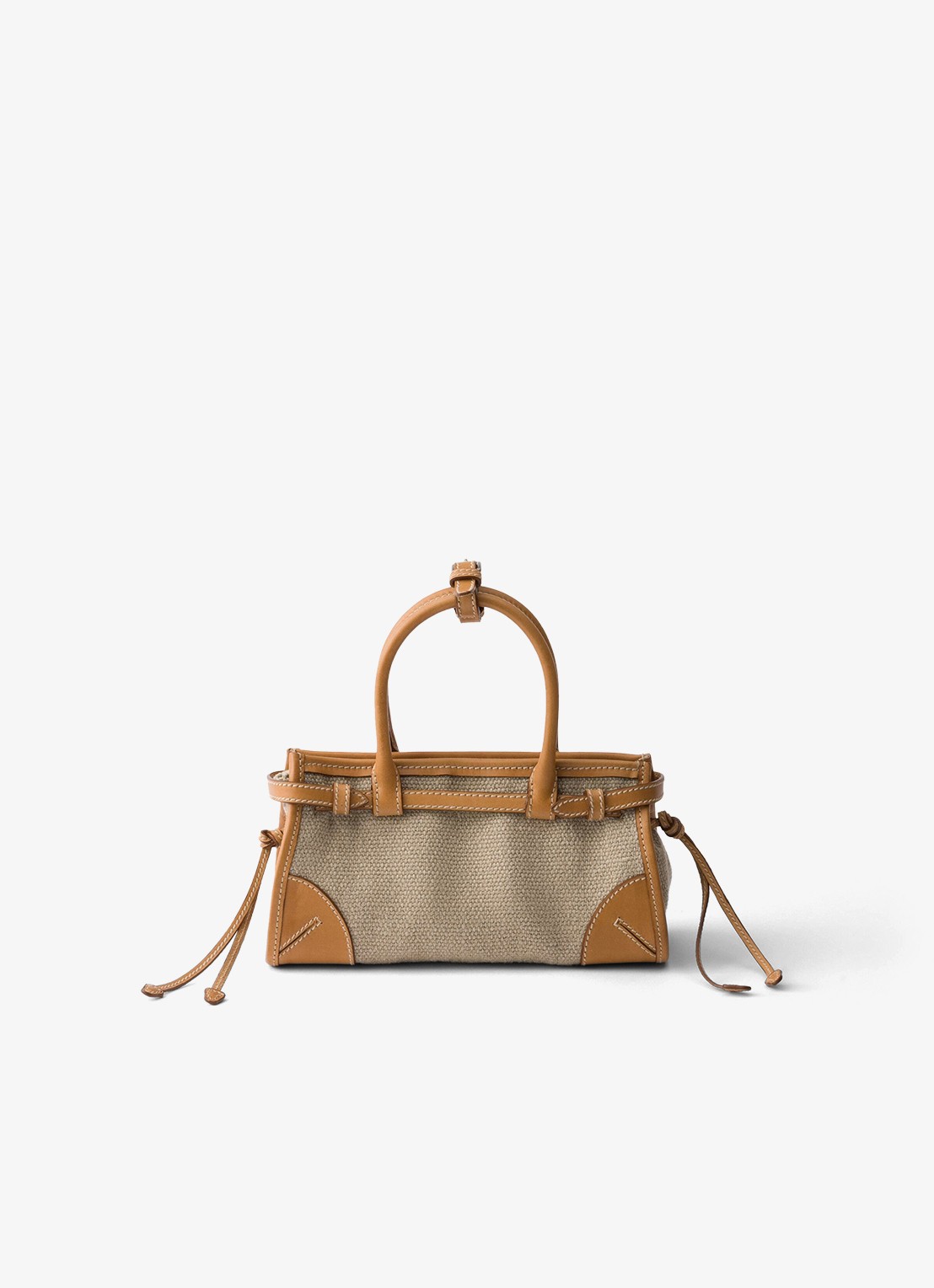 Prada Bonnie Small handtas met leren details - achterkant zand