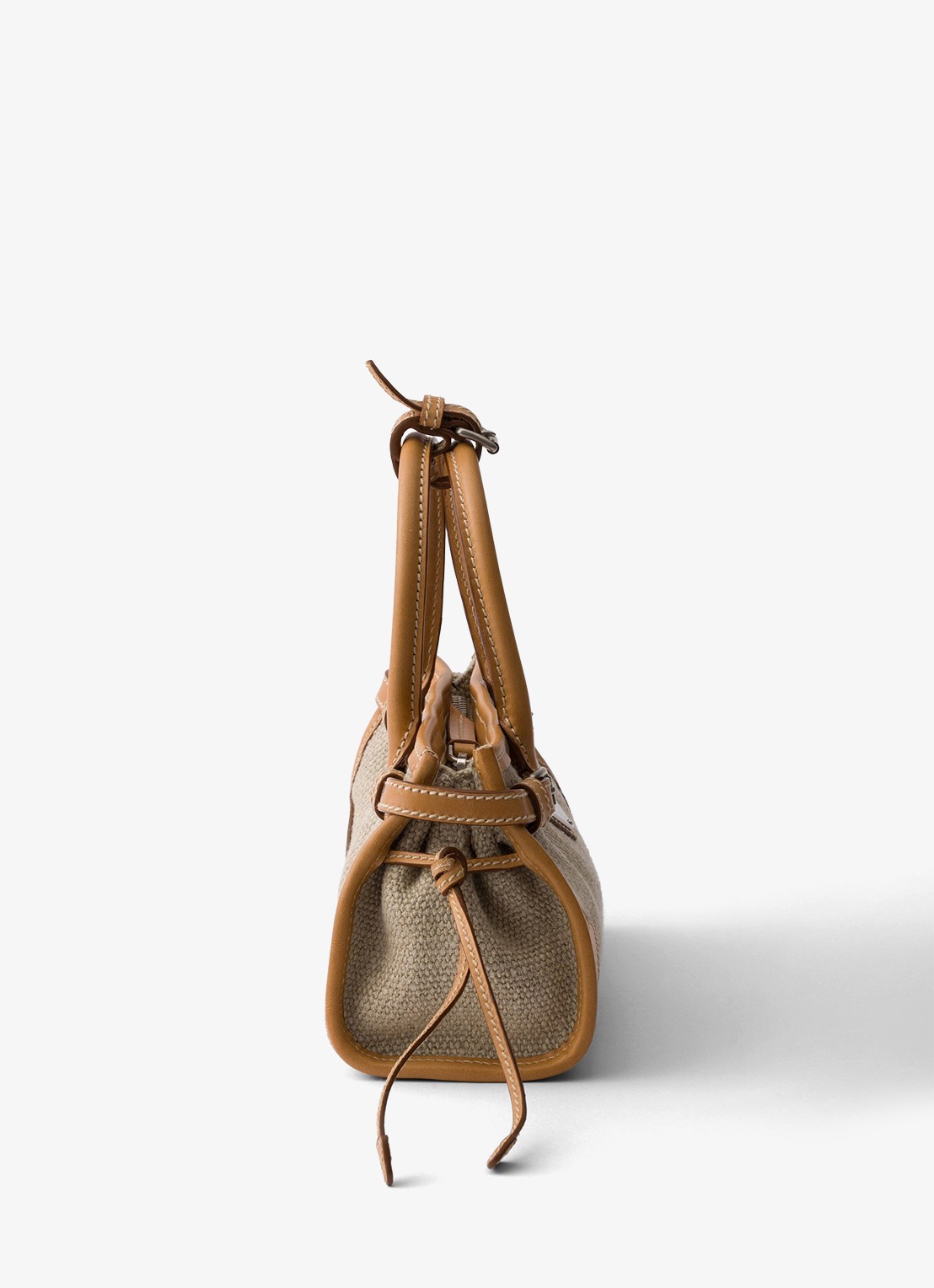 Prada Bonnie Small handtas met leren details - detail 2 zand
