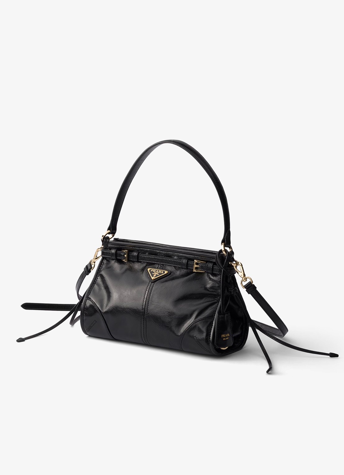 Prada Bonnie Small handtas van kalfsleer - voorkant 5 zwart