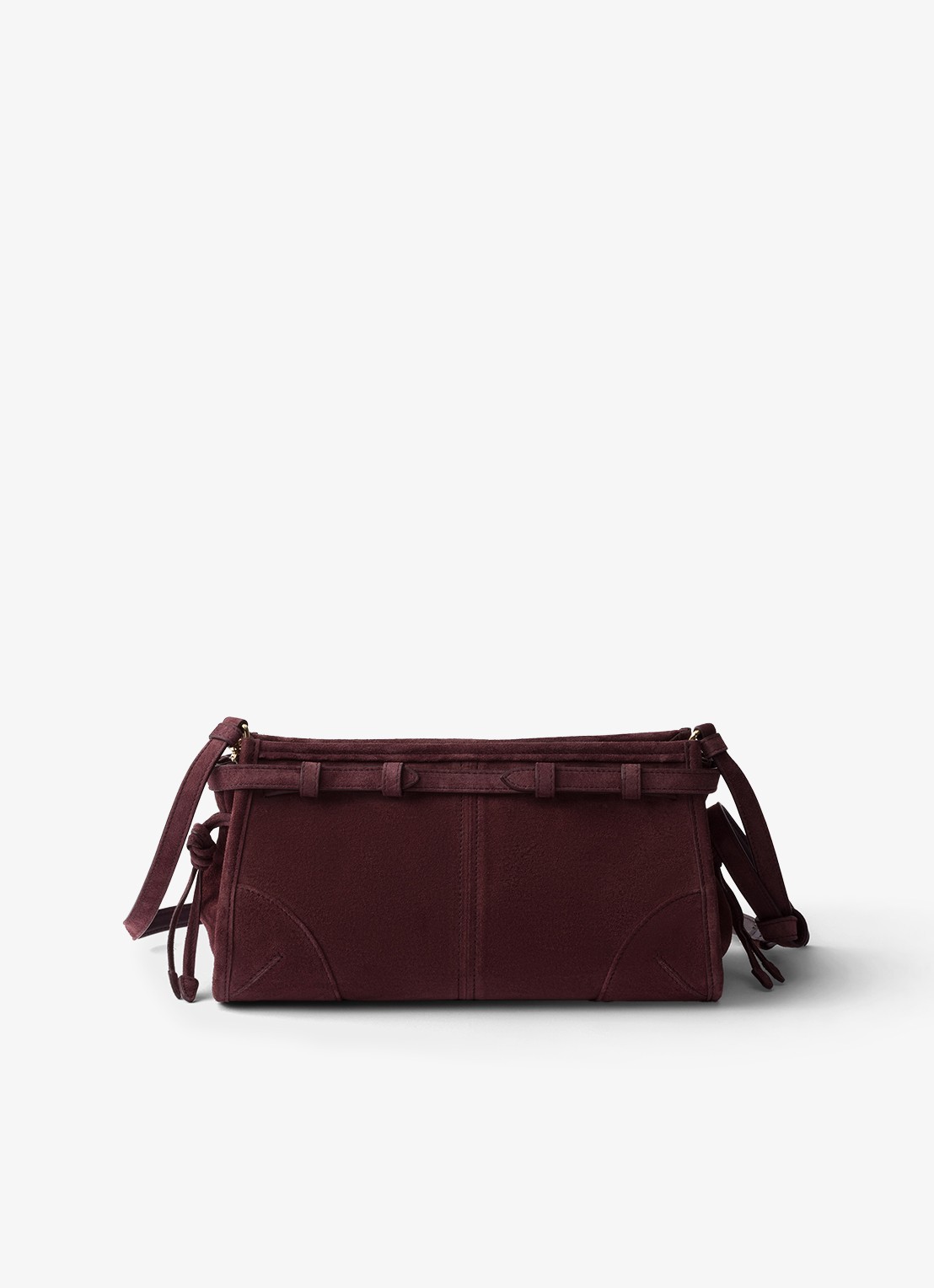 Prada Bonnie Small schoudertas van kalfssuède - achterkant 3 bordeauxrood