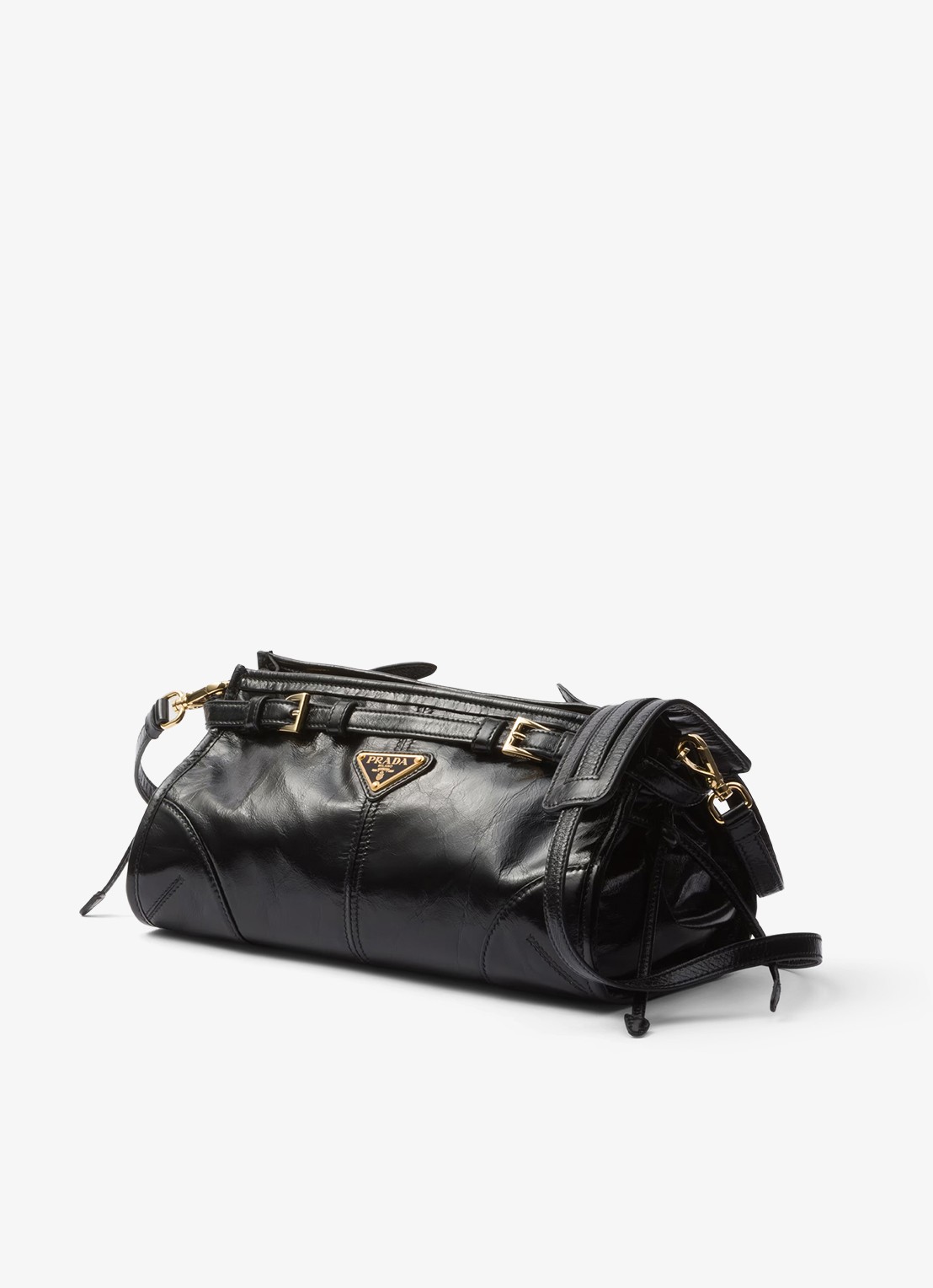Prada Bonnie Small schoudertas van leer met afneembare schouderriem - detail 2 zwart