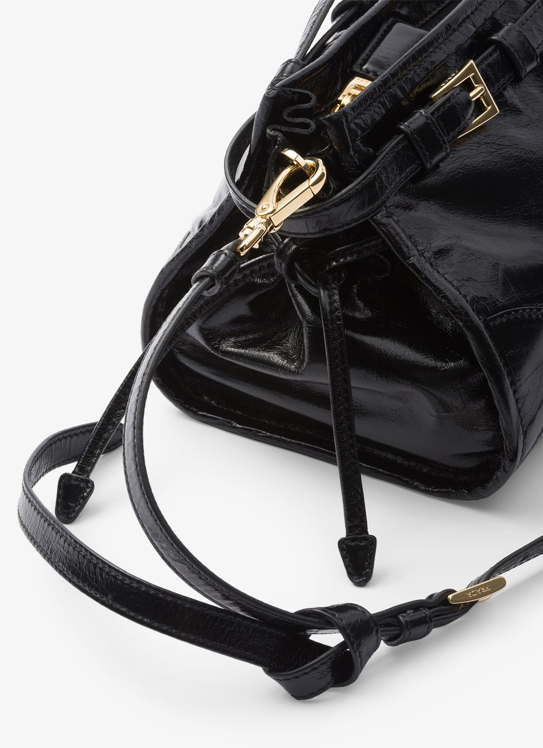 Prada Bonnie Small schoudertas van leer met afneembare schouderriem - detail 4 zwart