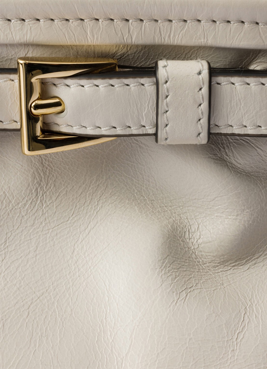 Prada Bonnie Small schoudertas van leer met afneembare schouderriem - detail 3 gebroken wit