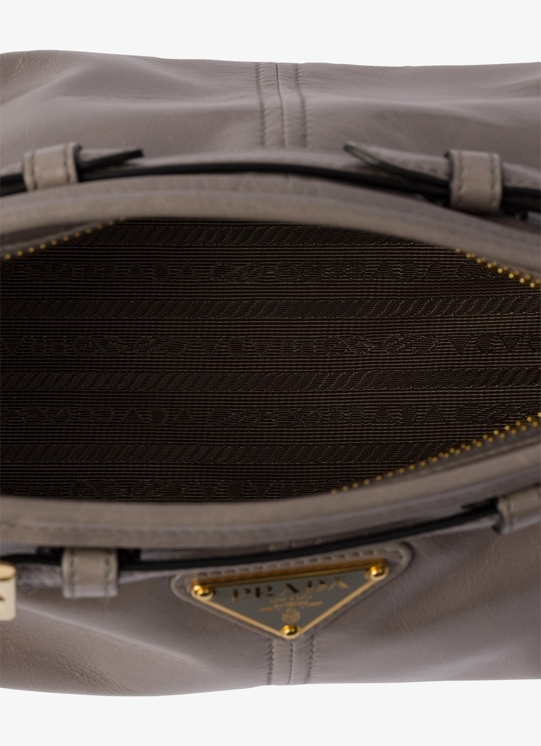 Prada Bonnie Small schoudertas van leer met afneembare schouderriem - detail 5 taupe