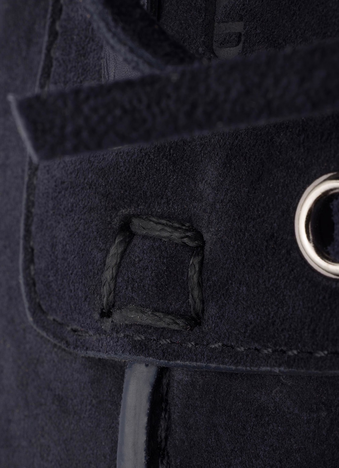 Prada Bootschoen van suède - detail 3 donkerblauw