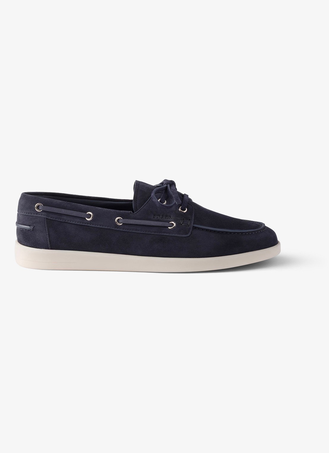Prada Bootschoen van suède - voorkant 6 donkerblauw