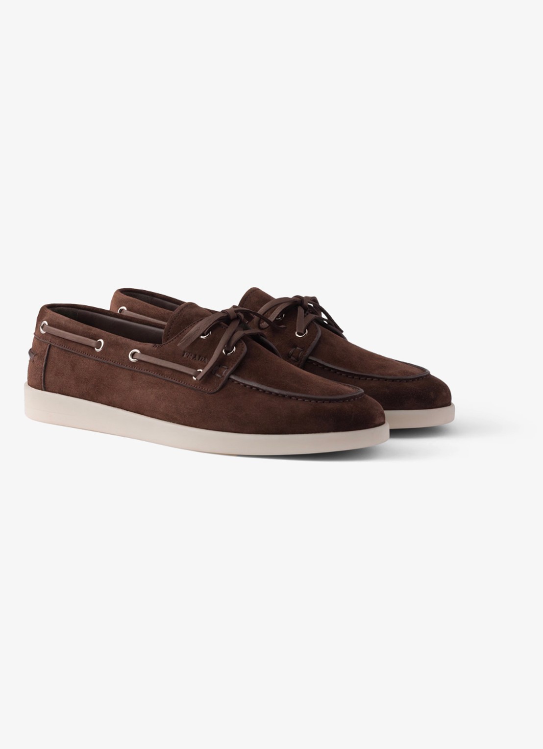Prada Bootschoen van suède - voorkant 5 donkerbruin