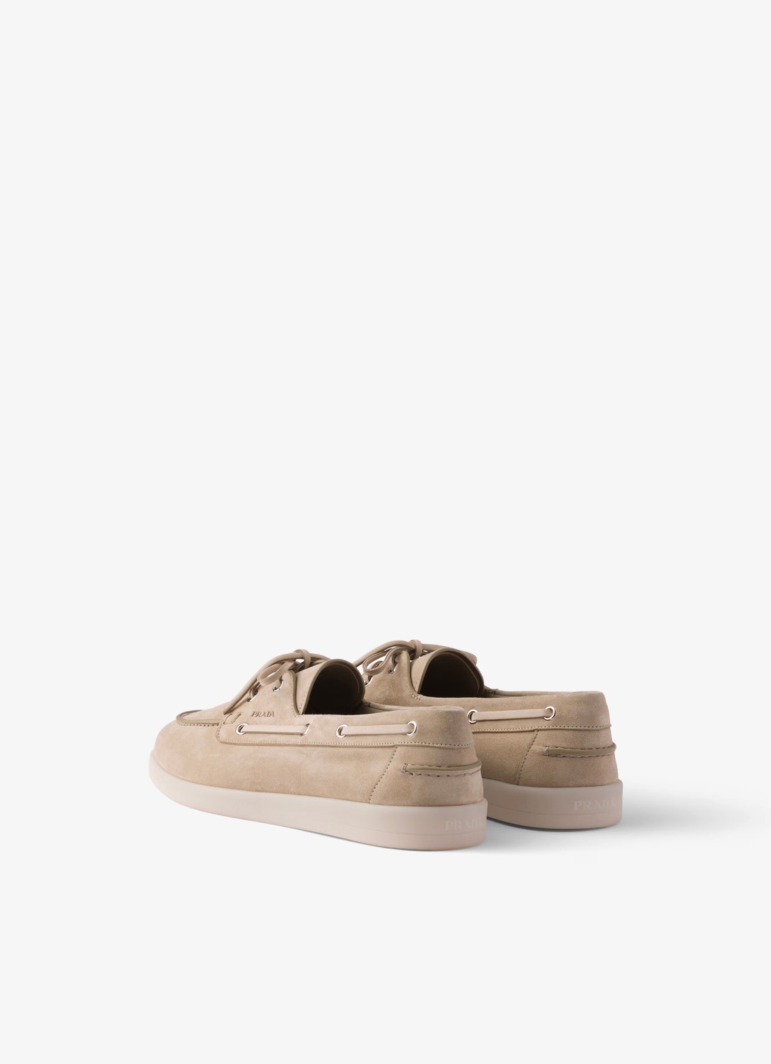 Prada Bootschoen van suède - achterkant 6 beige