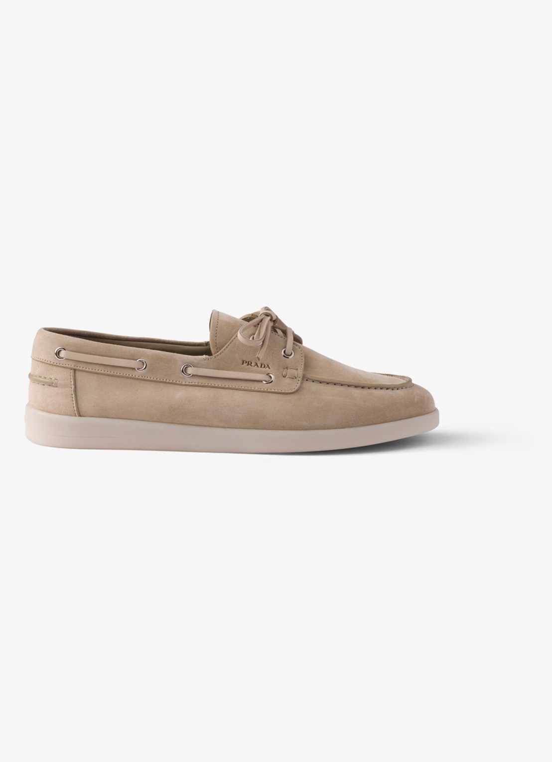 Prada Bootschoen van suède - voorkant beige