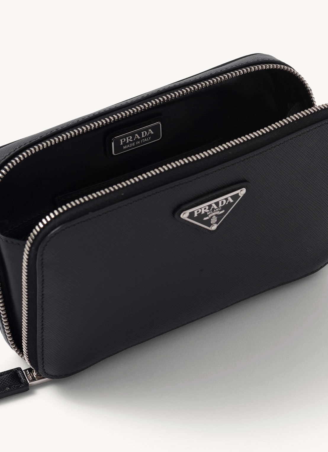 Prada Brique crossbodytas van leer - detail 5 zwart