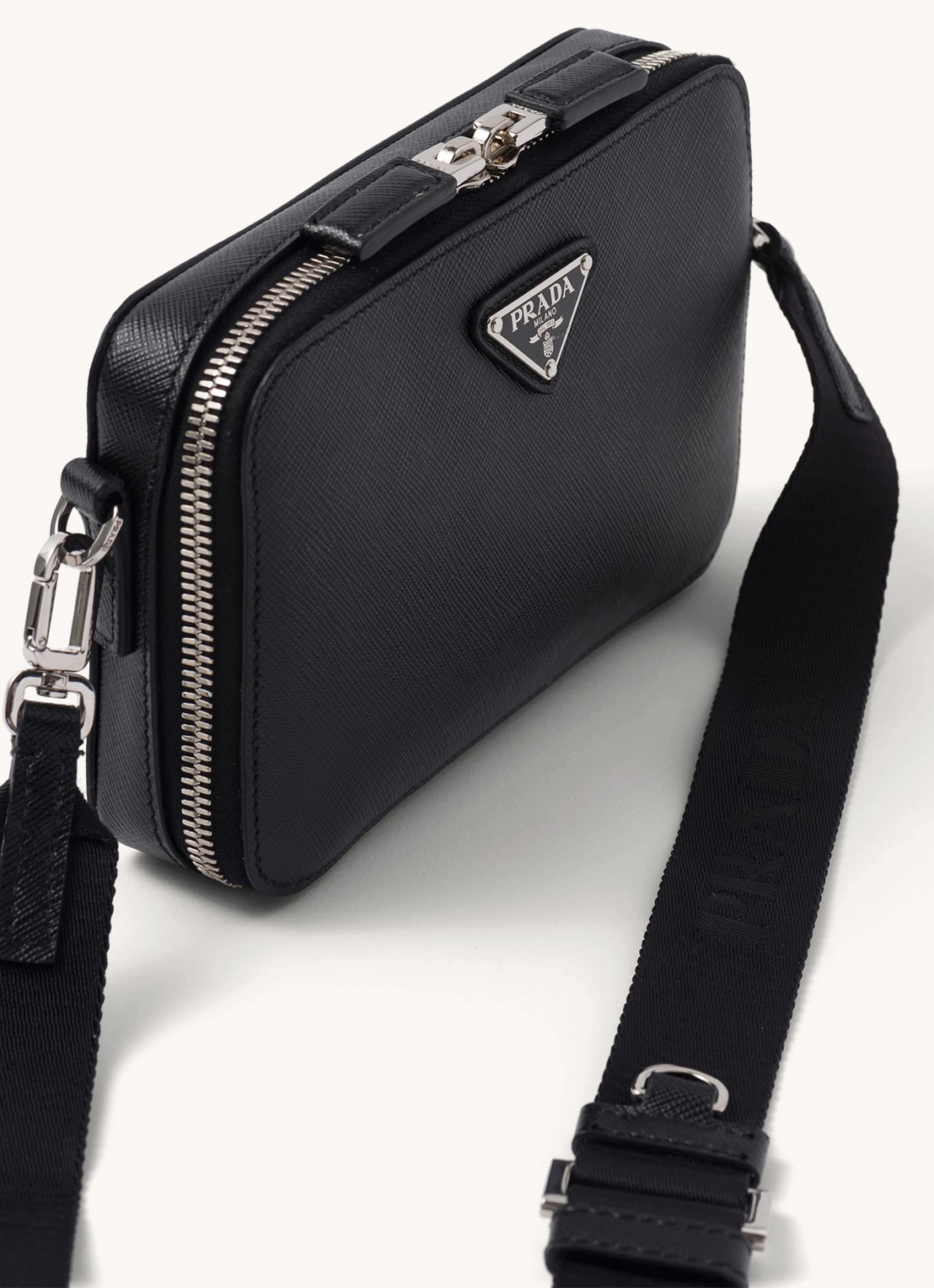 Prada Brique crossbodytas van leer - detail 6 zwart