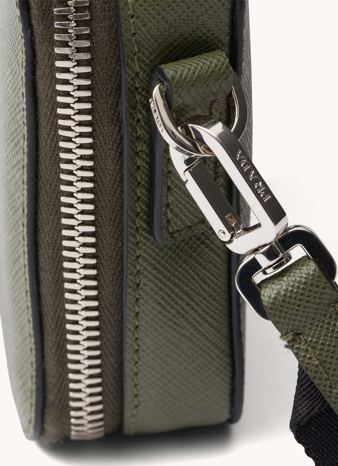 Prada Brique crossbodytas van leer - detail 3 olijfgroen