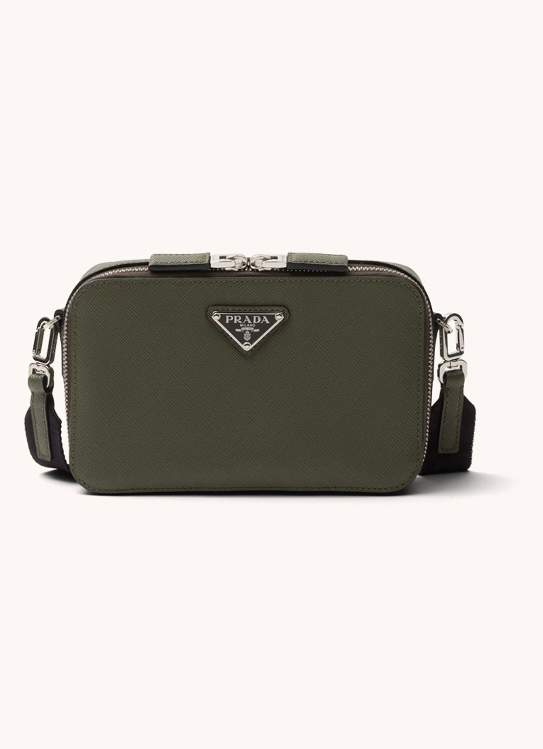 Prada Brique crossbodytas van leer - voorkant 6 olijfgroen