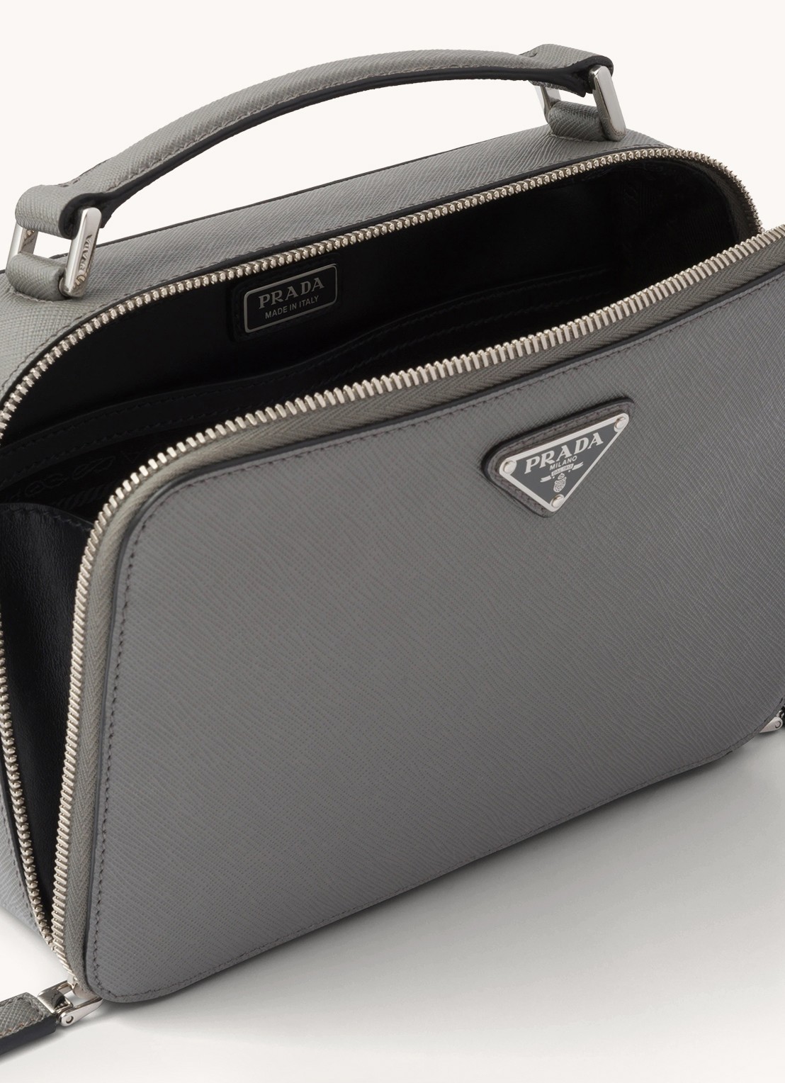 Prada Brique handtas van leer - detail 2 grijs