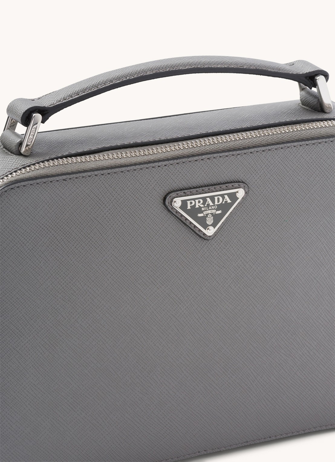 Prada Brique handtas van leer - detail 3 grijs