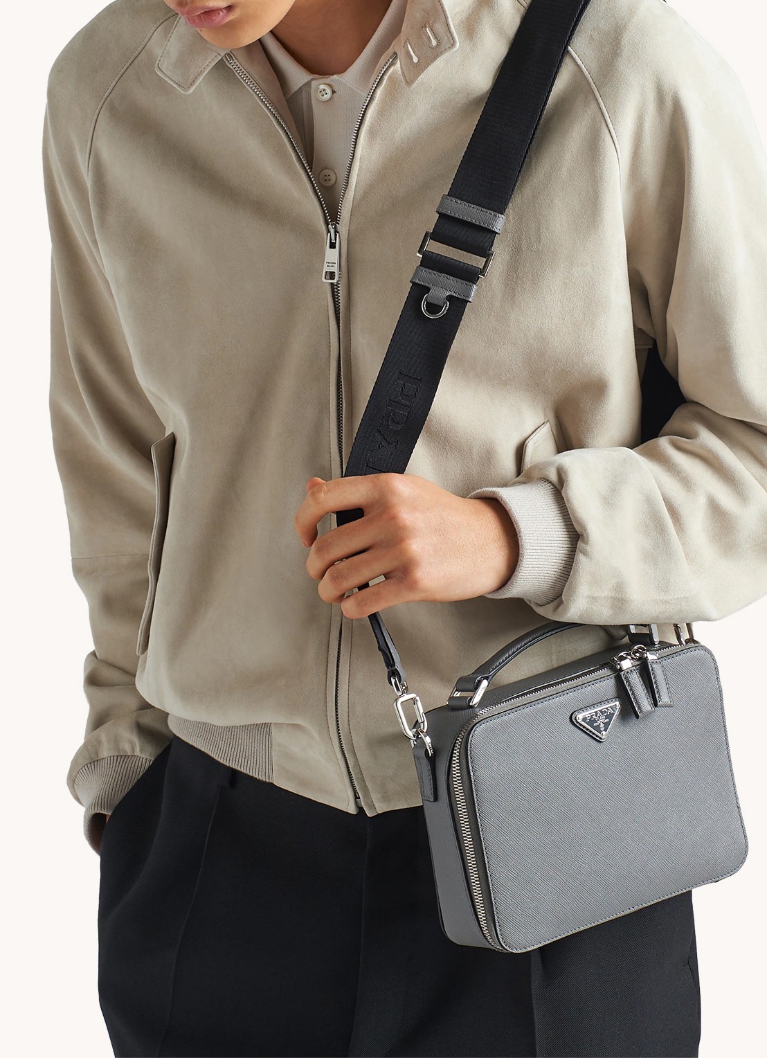 Prada Brique handtas van leer - voorkant 7 grijs